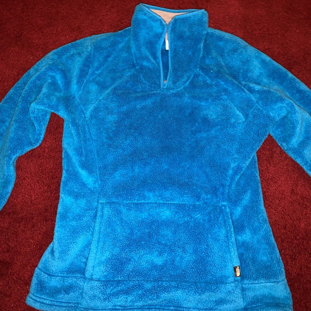 North Face Quarter Zip Blue Fleece Pullover